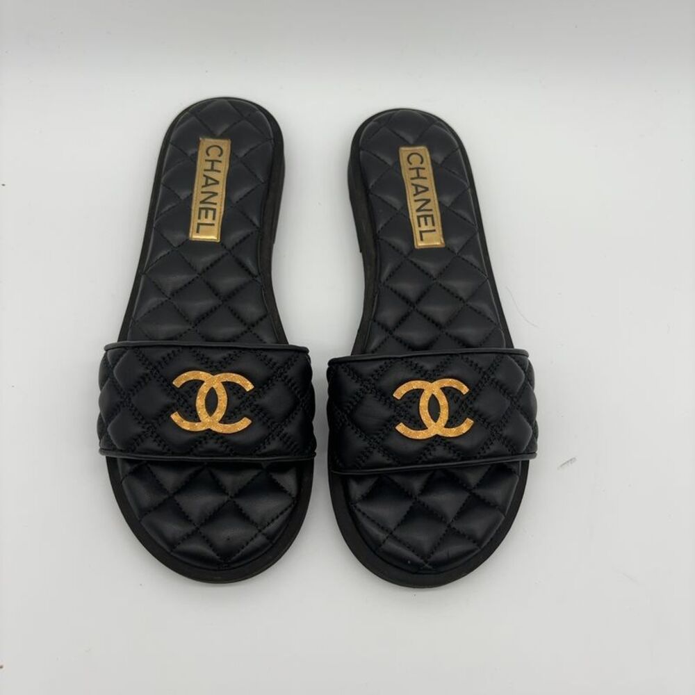 CHANEL Leather Slide Sandals - Picture 2 of 6